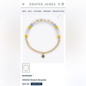 Colorful What Would Dolly Do stretch Beaded Bracelet with Gold Accents